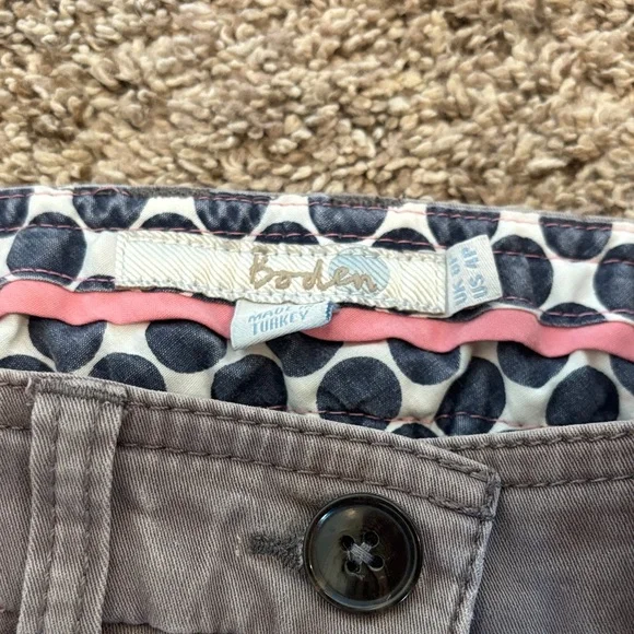 Boden Brown Pants with Polka Dot Lining - Picture 2 of 4